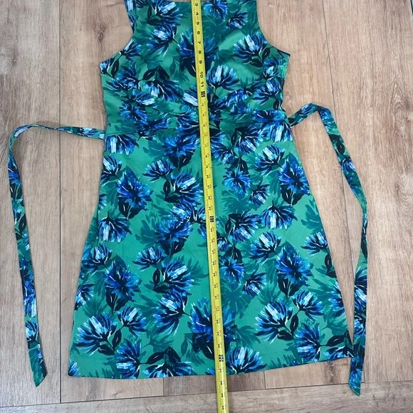 Banana Republic Green and Blue Ruched Sheath Midi Dress - Picture 4 of 14